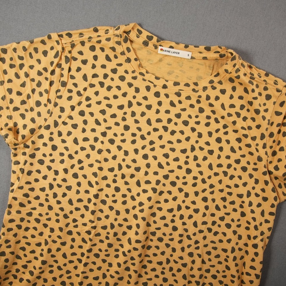 Marine Layer Animal Cheetah Womens Short Sleeve Modal Pima Lightweight T-Shirt S